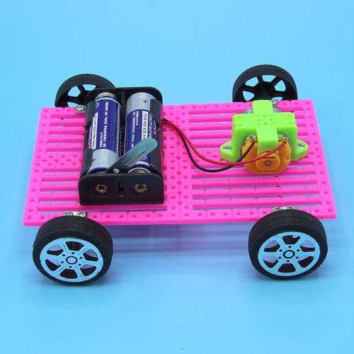 科技小制作diy电动玩具小汽车模型儿童手工拼装电机发明材料-图3